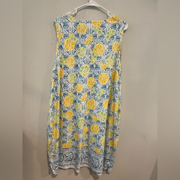 Lands' End Citrus and Blue Pattern Dress - Picture 4 of 5